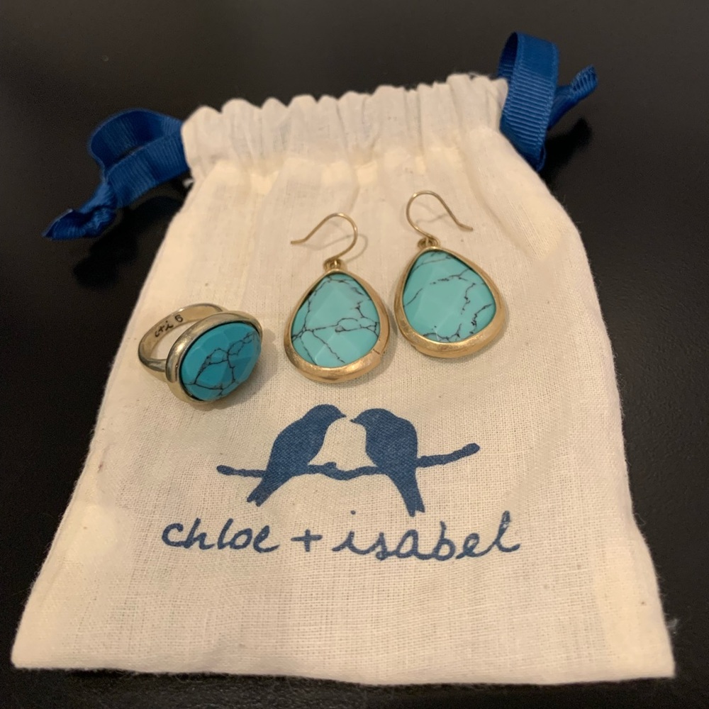 Chloe & Isabel matching earrings, ring & necklace